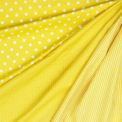 Baumwollpopeline 2mm Punkte - sommergelb