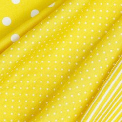 Baumwollpopeline 2mm Punkte - sommergelb