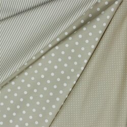 Baumwollpopeline 2mm Punkte - sand