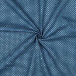 Baumwollpopeline 2mm Punkte - jeansblau