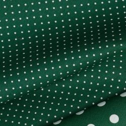 Baumwollpopeline 2mm Punkte - dunkelwaldgrün