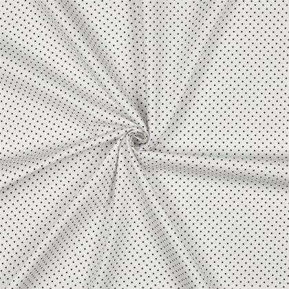 Baumwollpopeline 2mm Punkte - weiss/schwarz