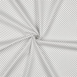 Baumwollpopeline 2mm Punkte - weiss/schwarz