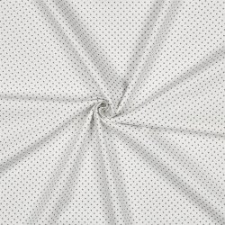 Baumwollpopeline 2mm Punkte - weiss/grau