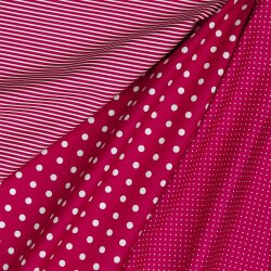 Baumwollpopeline 8mm Punkte - dunkelpink