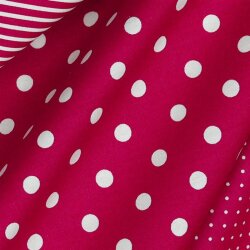 Baumwollpopeline 8mm Punkte - dunkelpink