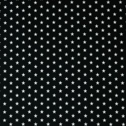 Baumwollpopeline 10mm Sterne - schwarz