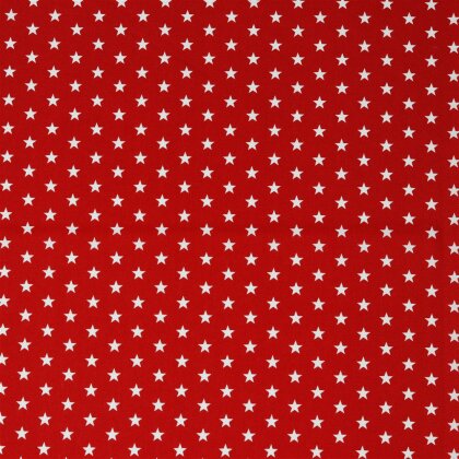 Baumwollpopeline 10mm Sterne - rot