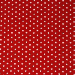 Baumwollpopeline 10mm Sterne - rot
