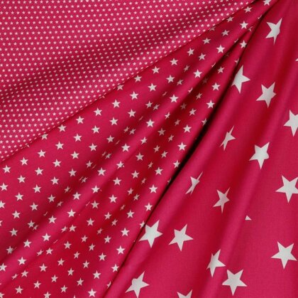 Baumwollpopeline 10mm Sterne - pink