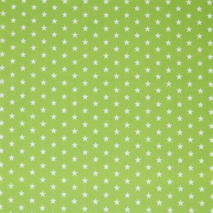 Baumwollpopeline 10mm Sterne - limette