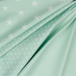 Baumwollpopeline 10mm Sterne - softmint