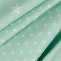 Baumwollpopeline 10mm Sterne - softmint