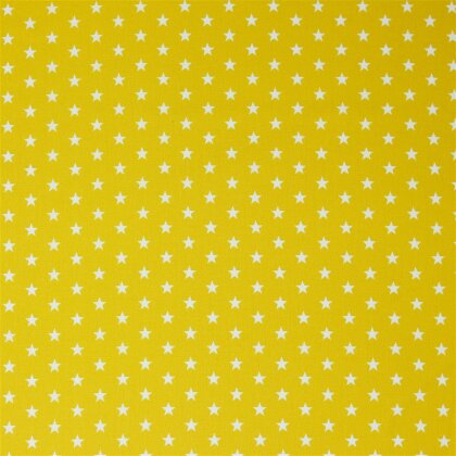 Baumwollpopeline 10mm Sterne - sommergelb
