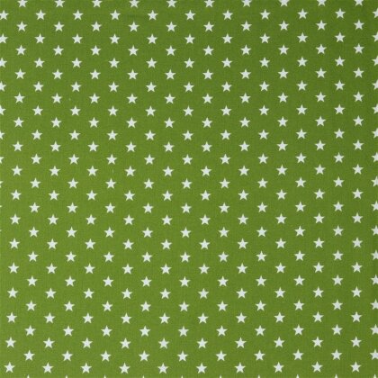 Baumwollpopeline 10mm Sterne - kiwi