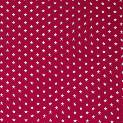 Baumwollpopeline 10mm Sterne - dunkelpink
