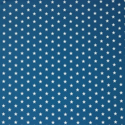 Baumwollpopeline 10mm Sterne - jeansblau