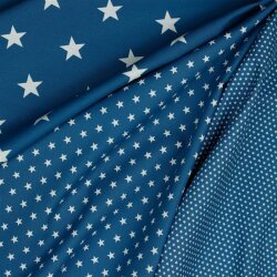 Baumwollpopeline 10mm Sterne - jeansblau