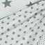 Baumwollpopeline 10mm Sterne - weiss/grau