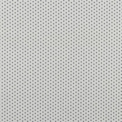 Baumwollpopeline 4mm Sterne - weiss/grau