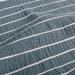 Musselin weisse Streifen - indigoblau