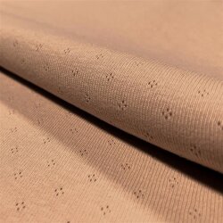 Feinstrickjersey *Bibi* Lochmuster - hell muskat