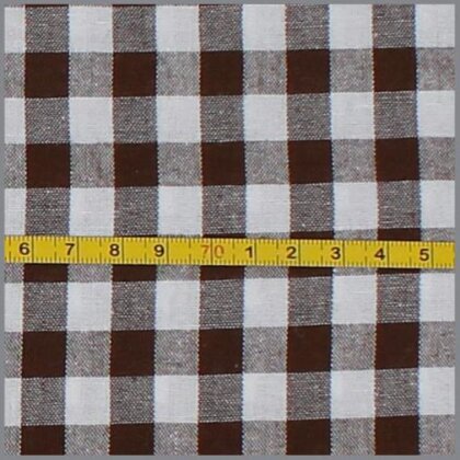 Baumwollpopeline garngefärbt - Vichy Karo 10mm braun