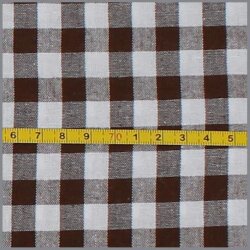 Baumwollpopeline garngefärbt - Vichy Karo 10mm braun