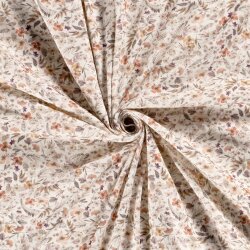Rippenjersey Digital HerbstBlumen - creme