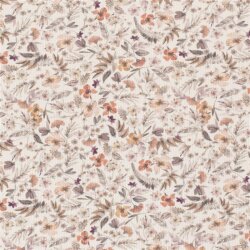 Rippenjersey Digital HerbstBlumen - creme