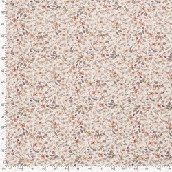 Rippenjersey Digital HerbstBlumen - creme