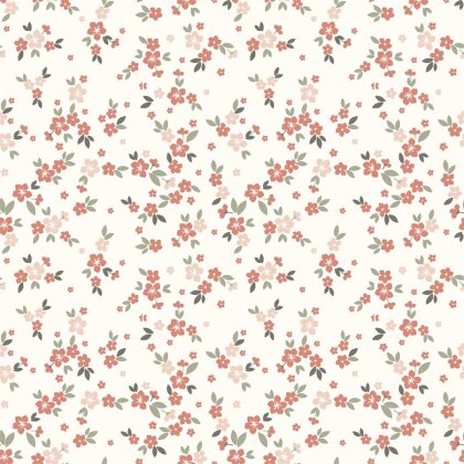 Baumwolljersey kleiner Blumenregen - creme