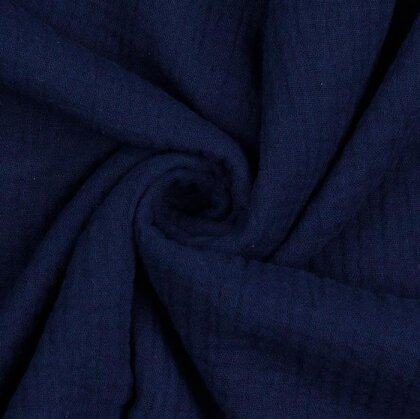 Musselin Uni *Gerda* BIO~Organic - dunkelblau