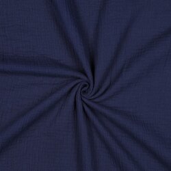 Musselin Uni *Gerda* BIO~Organic - dunkelblau