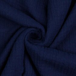 Musselin Uni *Gerda* BIO~Organic - dunkelblau