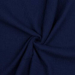 Musselin Uni *Gerda* BIO~Organic - dunkelblau