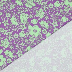 Baumwolljersey Blumen - lila
