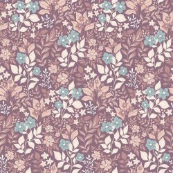 Baumwolljersey Digital Blumen - hellmalve