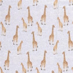 Wintersweat Digital Giraffen - hellgrau meliert