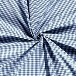 Baumwollpopeline garngefärbt Vichy Karo 5mm - jeansblau