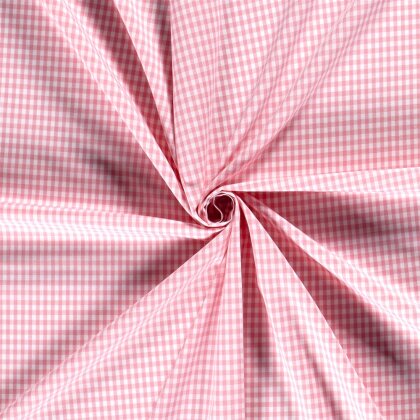 Baumwollpopeline garngefärbt Vichy Karo 5mm - rosa
