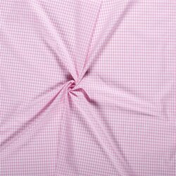 Baumwollpopeline garngefärbt Vichy Karo 5mm - rosa