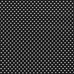 Baumwollpopeline Herzen 5mm - schwarz