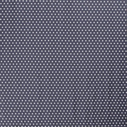 Baumwollpopeline Sterne dunkel - jeansblau