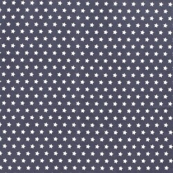 Baumwollpopeline Sterne dunkel - jeansblau