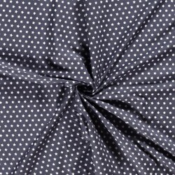 Baumwollpopeline Sterne dunkel - jeansblau