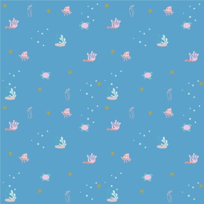 Baumwolljersey Under the Sea hellblau