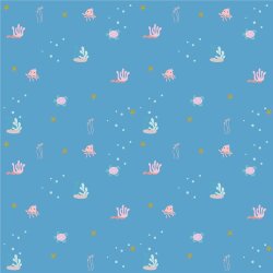 Baumwolljersey Under the Sea hellblau