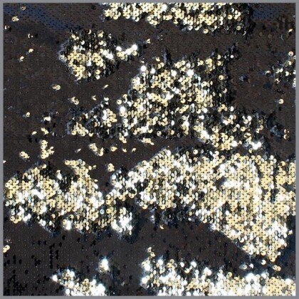 Paillettenstoff Wende-Effekt schwarz/gold