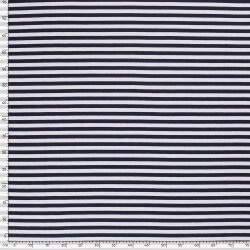 Baumwolljersey Streifen 10mm - dunkelblau/weiss